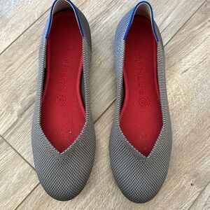 Rothy's Gray Flats with Red Insole
